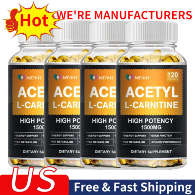 1500mg ACETYL L-CARNITINE 120 Capsules Nervous System Health Antioxidant Support