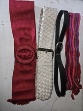 Lot Of 4 Vintage 80s Women's Vintage Belts Stretchy Retro