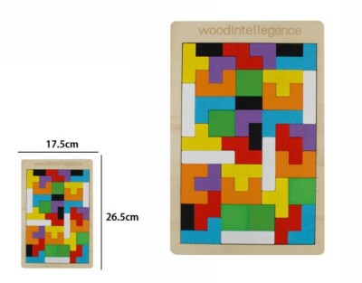 Spiel Kinder Puzzle Holz bunt didaktisch geometrische Formen 53765a dfh