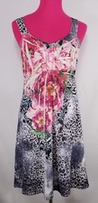 Kiara Sleeveless Dress S Womens Black Red Floral Animal Print V‑Neck Boho Summer