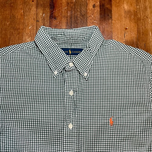 Polo Ralph Lauren Shirt Mens Large Green Check Button Up Casual Preppy - Picture 3 of 12