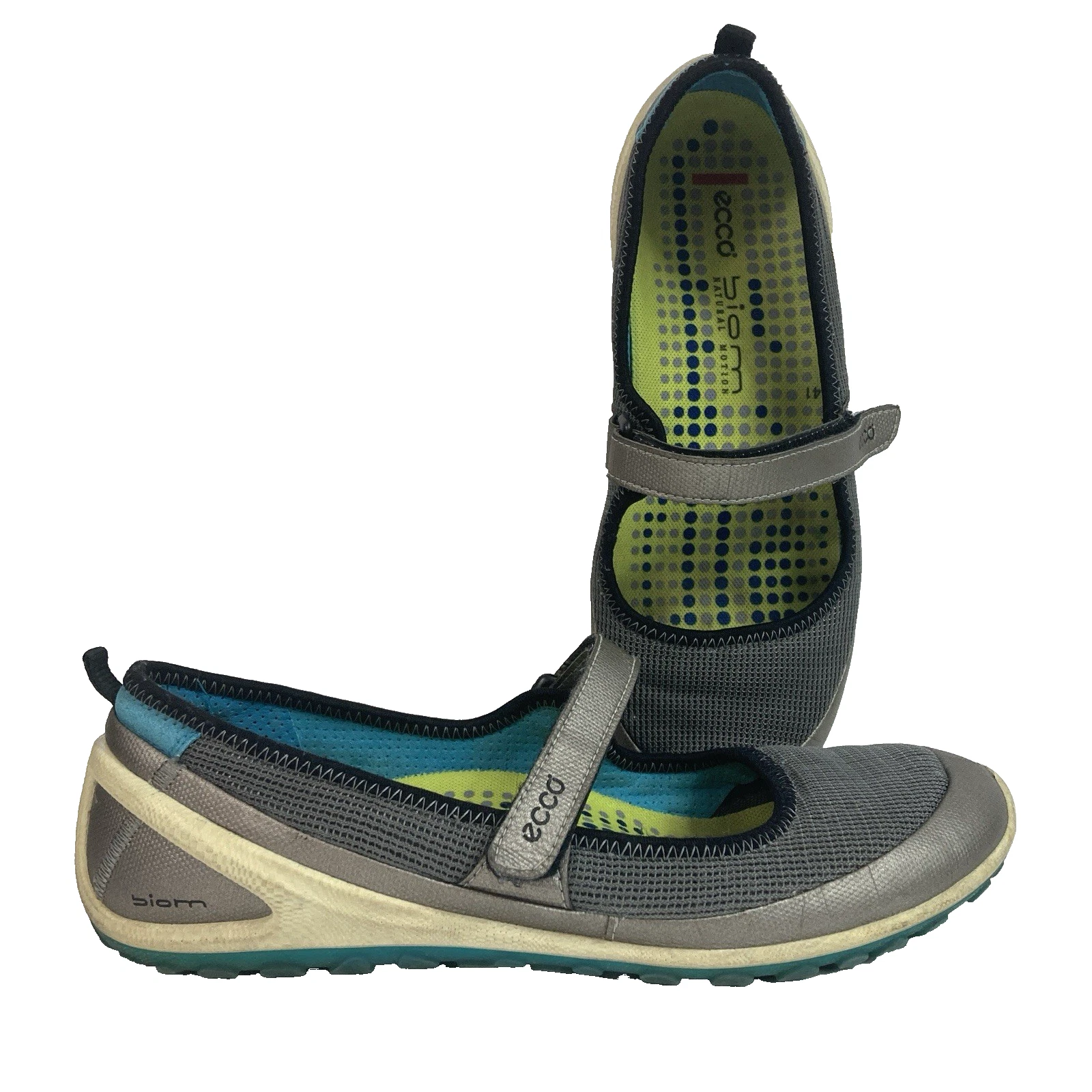 Ecco Biom Mary Jane sandali da golf donna taglia 41 (US 10 5) grigio senza punte suola blu