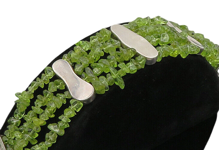 DTR JAY KING 925 Silver Vintage Peridot Multi Strand Chain Bracelet BT8008 - Image 2 of 4