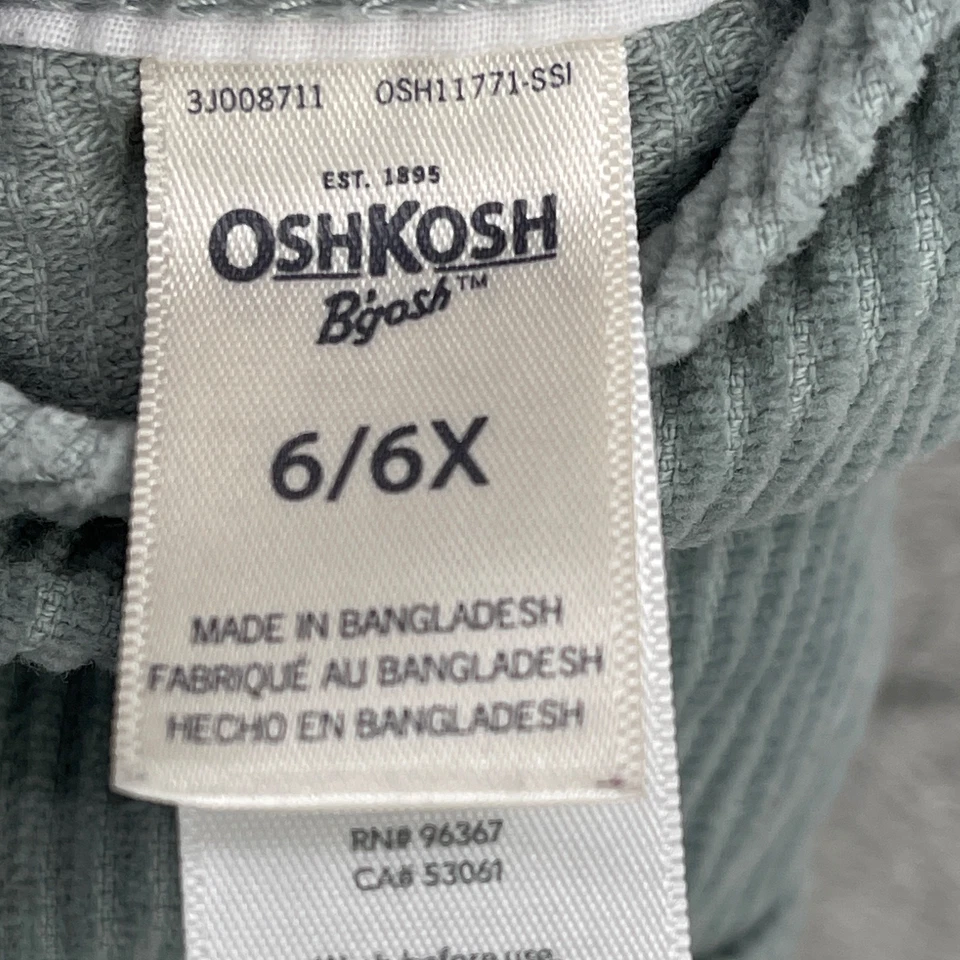 Vestido OshKosh Pana Jersey Niña 6 Verde Retro Playdate Bolsillos Ajustable Y2K Foto 3 de 4