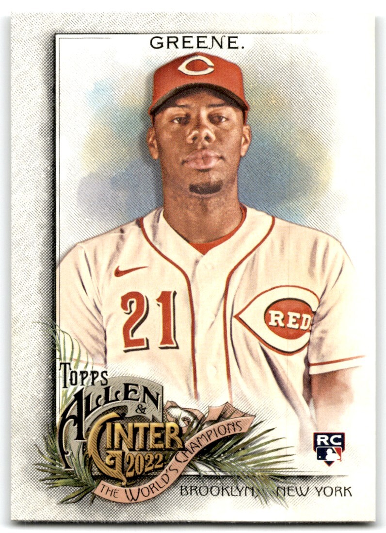 2022 TOPPS ALLEN & GINTER HUNTER GREENE RC CINCINNATI REDS #250