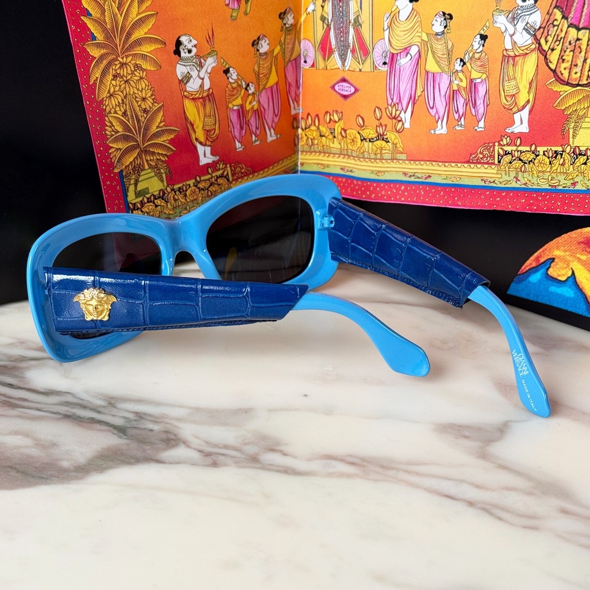 GIANNI VERSACE sunglasses 417/P Col 938 blue croc. from F/W 1995
