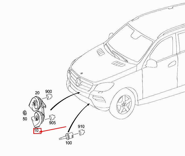 MERCEDES-BENZ GL X166 Horn Signal A0005428300