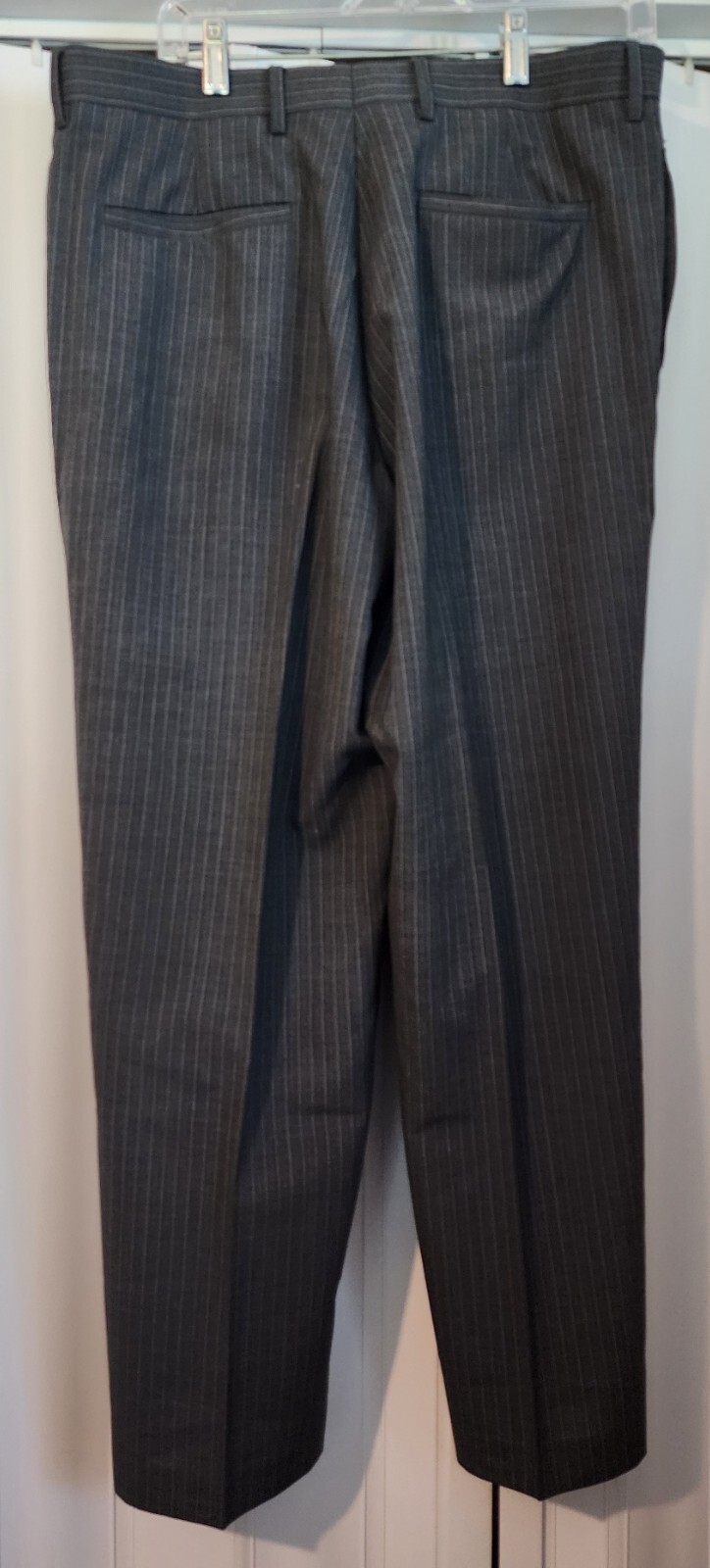 Structure Men's Gray Polyester Wool Blend Striped… - image 2