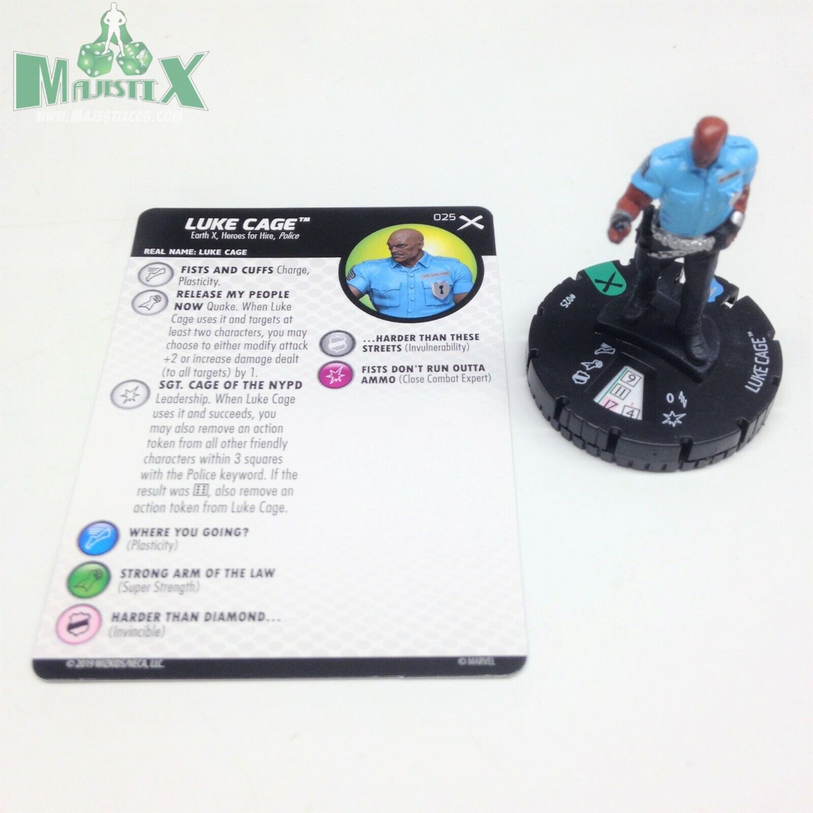 Heroclix Earth X set Luke Cage #025 Uncommon figure w/card!