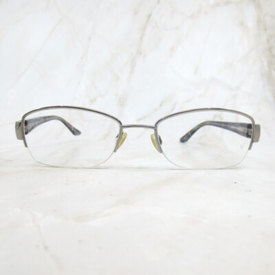 Celine Dion Eyeglasses Frame CD8072T Women Silver Purple Half Rim Oval 52-16-135