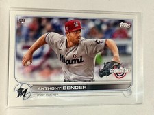 #105 Anthony Bender Rookie Miami Marlins 2022 Topps Opening Day Baseball Card