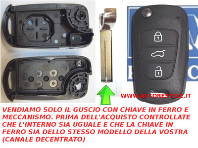 Custodia Portachiavi HooRLZ Per Hyundai (i20, I30, Ix20, Ix35) E Kia (Rio, Picanto, Sportage, Ceed) – Guscio Sostitutivo 3 Pulsanti