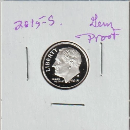 2015 S Roosevelt Dime 90% SILVER Proof FROSTY Coin President GEM Roosie ST clean