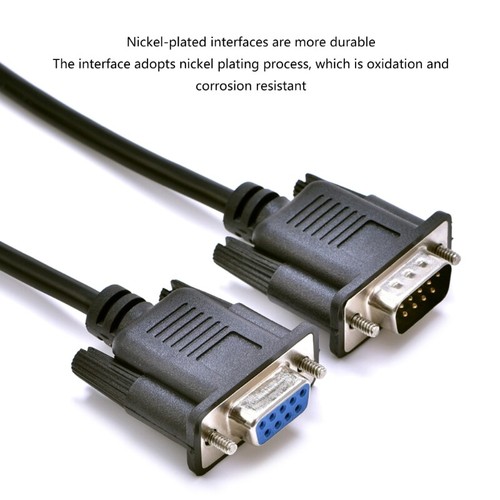 Câble flexible DB9 broches mâle vers femelle RS232 port série ligne de données durable - Photo 6/11