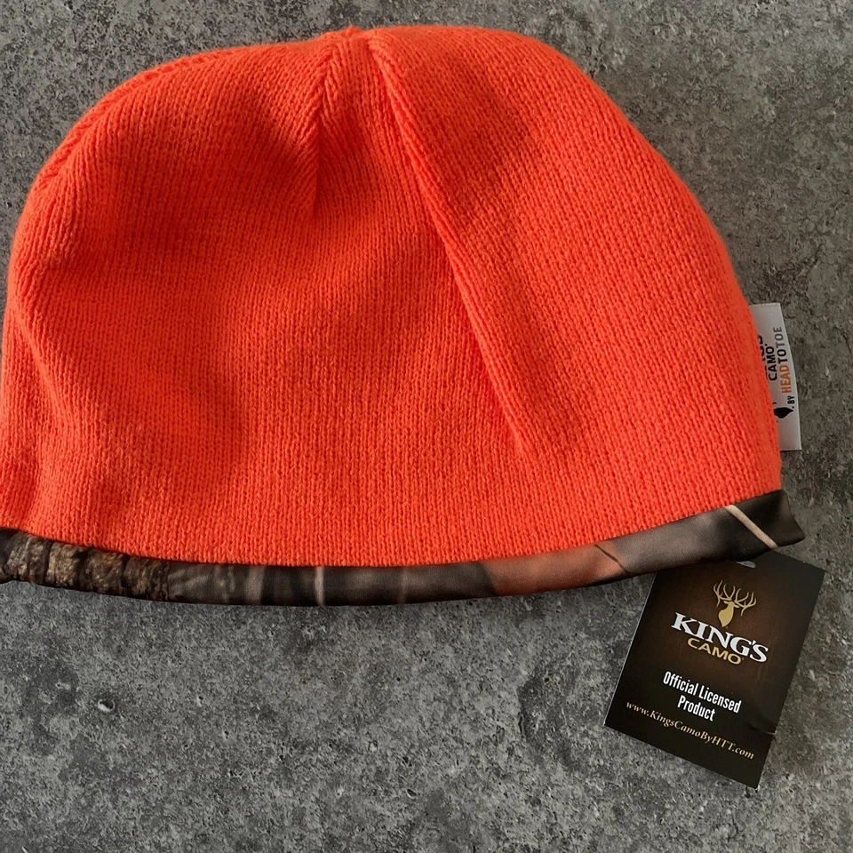 Men's Kings Camo Reversible Poly Beanie Woodland Shadow Pattern - Image 4 of 4