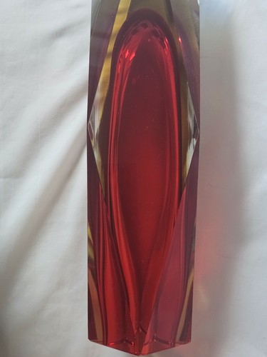 Gorgeous Italian Murano Sommerso red and amber tri-colour vase, (g) - Picture 12 of 22