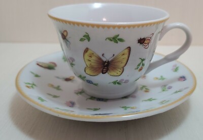 Vintage Joseph Sedgh Tableware Butterflies Teacup & Saucer Set of 6