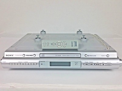 SONY ICF-CDK50 Under Cabinet AM FM CD AUDIO IN Kitchen Clock Radio OEM Remote 411378259165 | eBay