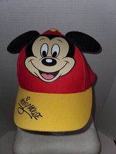Youth Disney Parks Mickey Mouse Snap Back Hat With Ears Red Yellow Cap