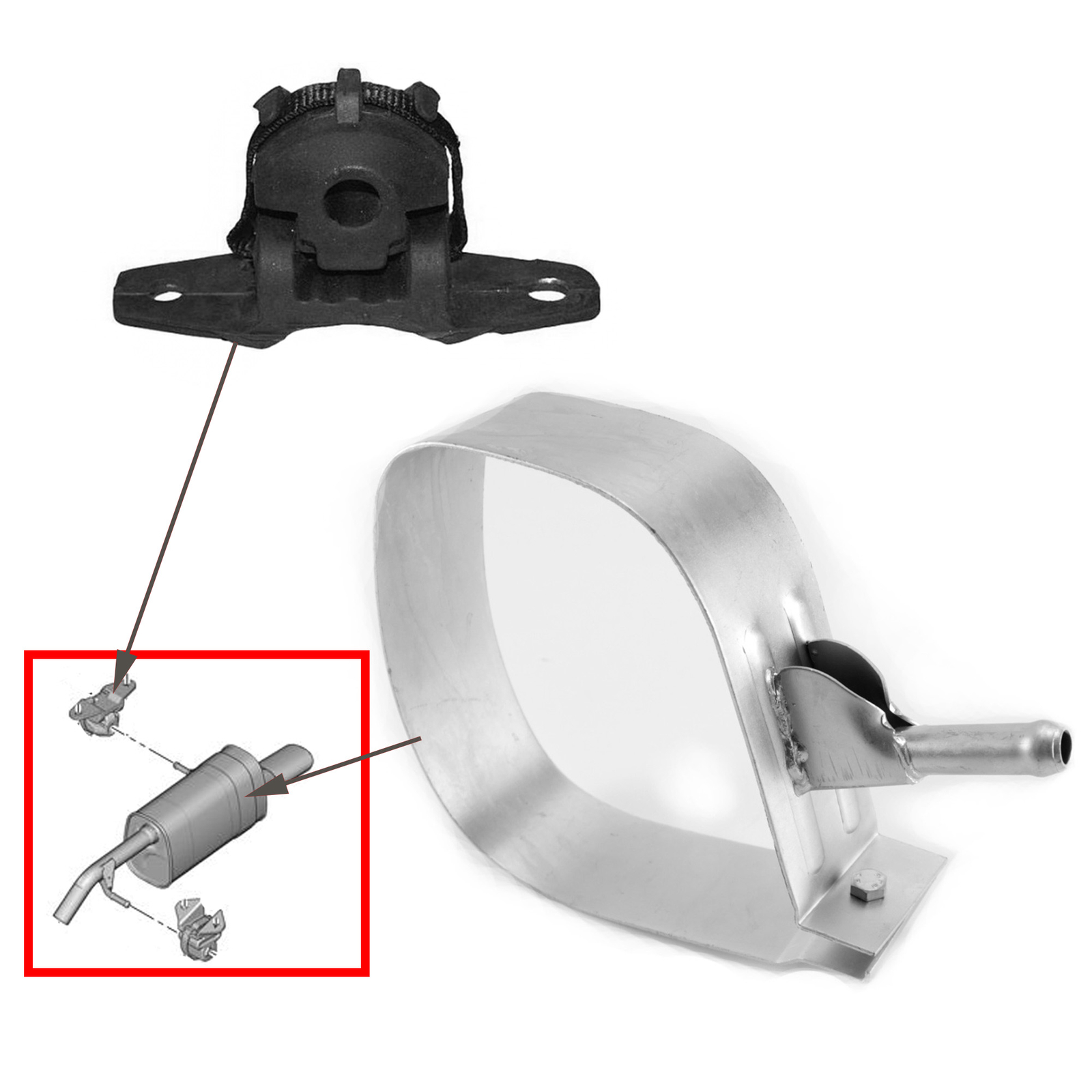 Sangle échappement en acier renforcé 1730KT pour modèle C3 Picasso VTI HDI