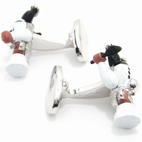 Jan Leslie Gourmet Chef Monkey with moving limbs Cufflinks Silver 925 23mm×19mm - Изображение 3 из 4