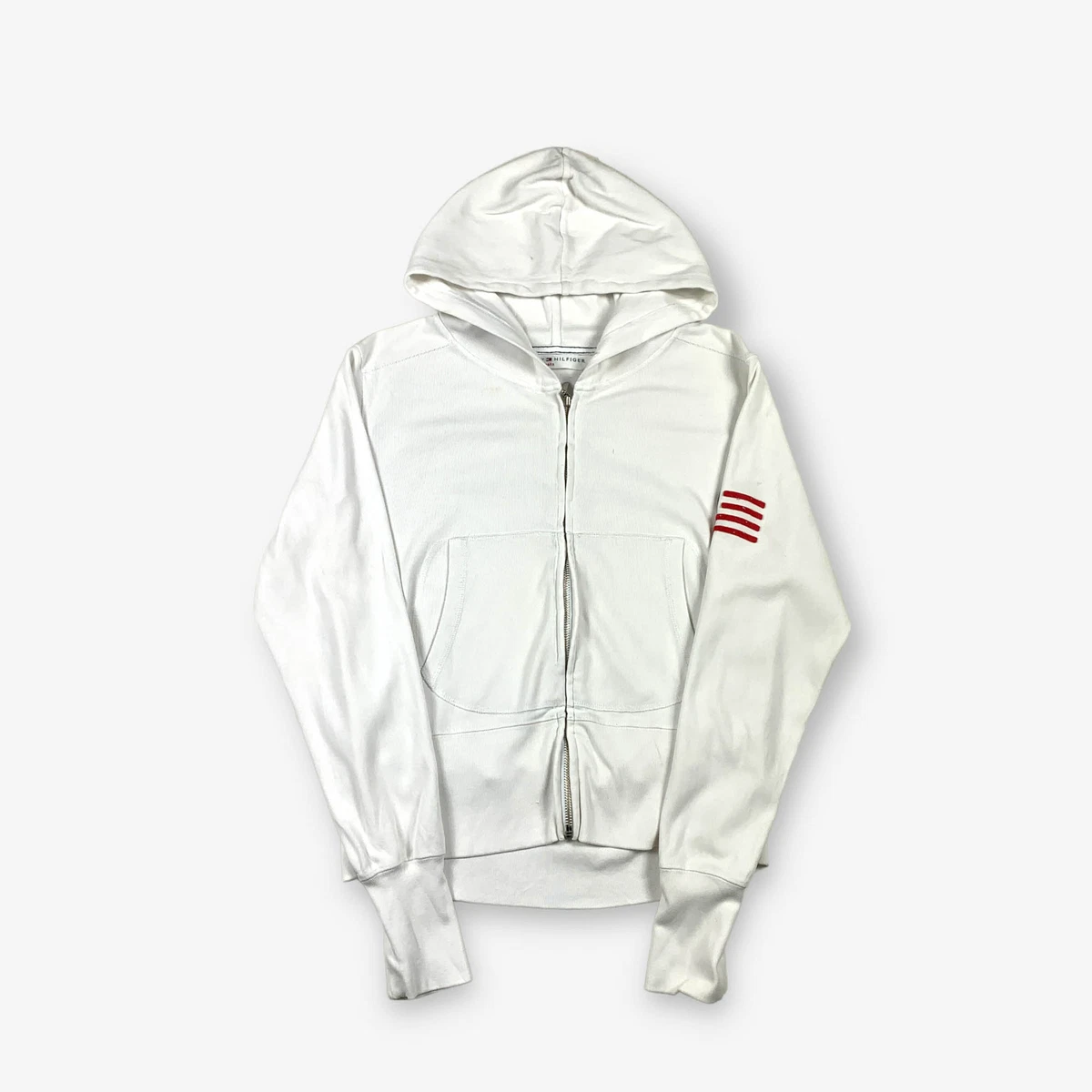 Vintage TOMMY HILFIGER Zip Hoodie White M