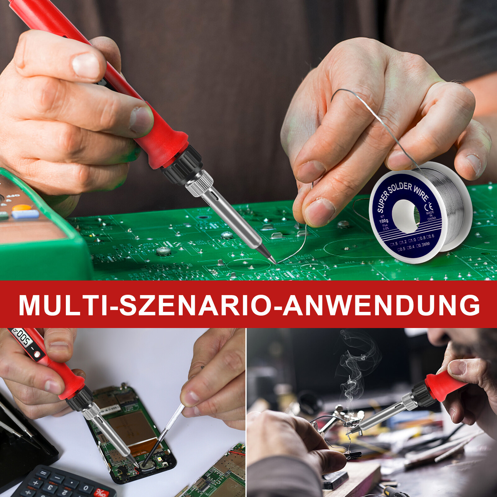 80W Soldering Iron Kit Electric Welding Tool Solder Tips Adjustable