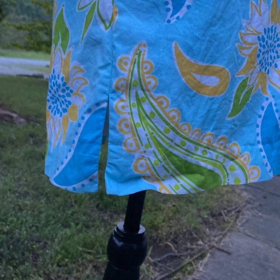 Vestido Halter Lilly Pulitzer Etiqueta Blanca, Amarillo, Azul, Verde, Niña Talla 16 Foto 4 de 4