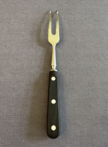 VTG Zwilling Twins INOX 10.5" 2-Tine Meat Serving Carving Fork Wood Hdl Germany - Picture 2 of 6