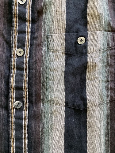 Nueva Camisa de Franela de Algodón a Rayas Negra Carbón XL Para Hombre TODD SNYDER NUEVA CON ETIQUETAS $178 - Imagen 12 de 17