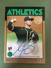 2021 Topps Update Dalton Jefferies RC 1986 Topps Auto Card Gold 21/50 Athletics