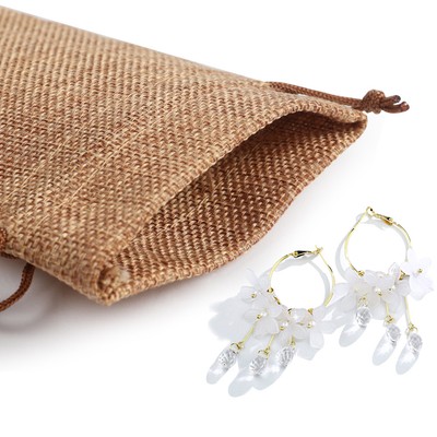 25/50/100 x Drawstring Wedding Favor Burlap Pouch Bags Jewlery Jute Hessian Bags