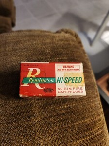 Vintage Remington Hi-Speed, Golden Bullet 22 Long Rifle Cal..  Ammo Box, (EMPTY)