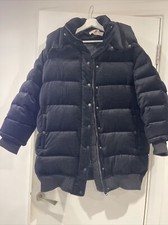 H&m Trend Black Velvet Puffa Coat