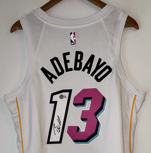 Bam Adebayo Signed Miami Heat Nike NBA Autographed Swingman City Jersey BAS COA