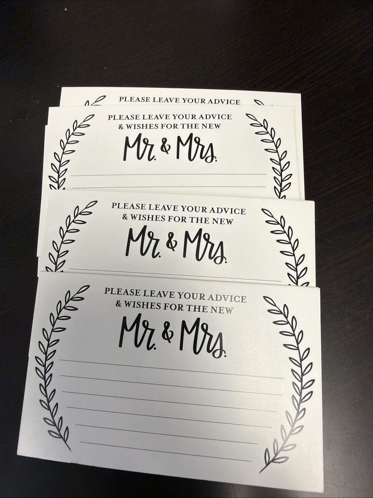 Wedding Advice Wishes Cards Bridal Shower or Reception Guest Messages Newlyweds
