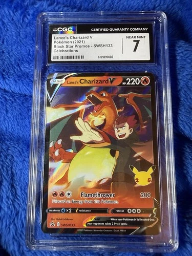 Lance's Charizard V CGC 7 Black Star Promo Holo Celebrations SWSH133 English