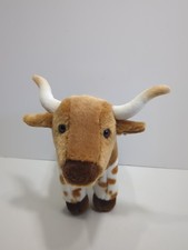 Realistic Plush 11  Cow Texas Longhorn Bull Steer Miyoni by Aurora 2019 Pre-owne