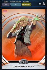 Topps Marvel Collect Chrome Black Cassandra N...