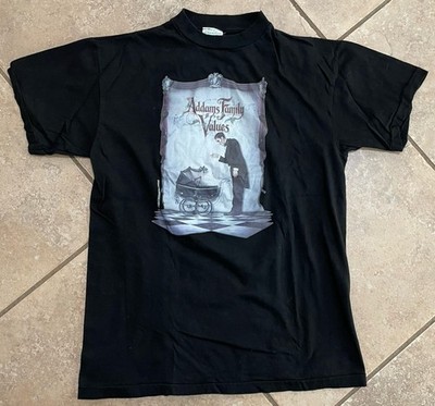 Vtg Adams Family Values TV Promo Tshirt Single Stitch L Unique Shoreline Tag