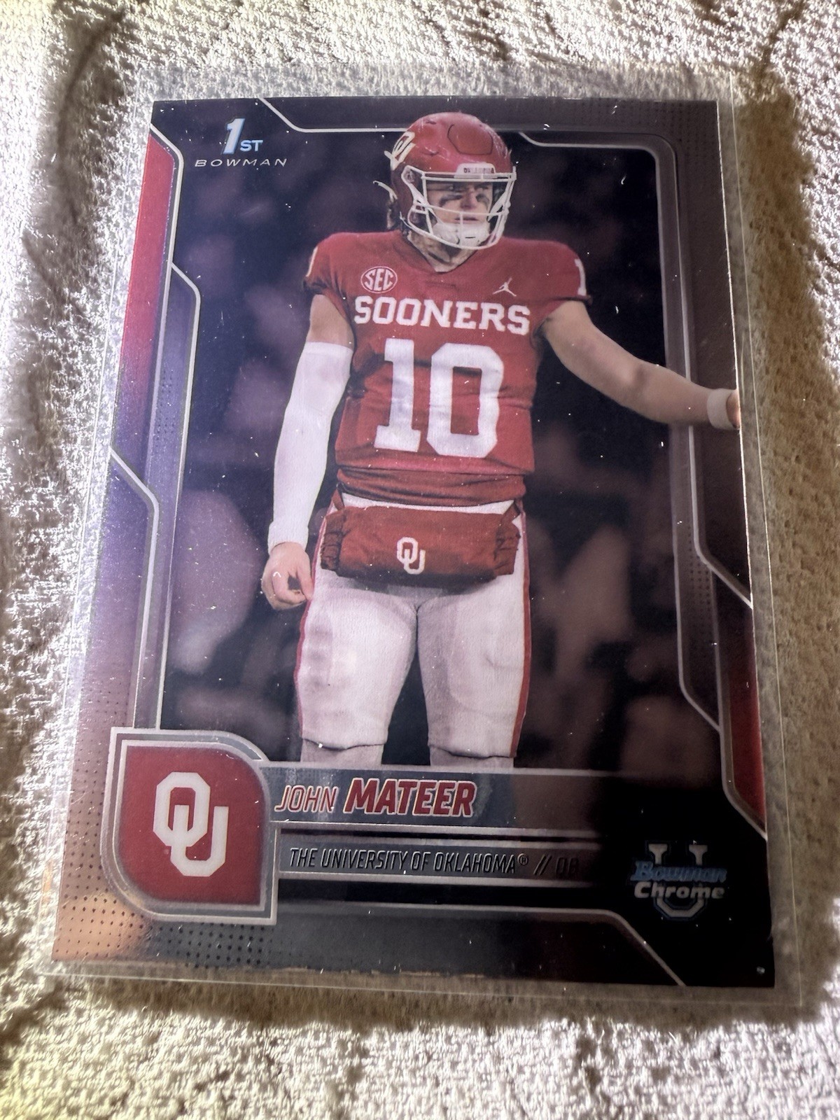 2025 Bowman Chrome University 1st Bowman John Mateer Base Oklahoma