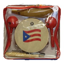 DP Music Parranda Kit With Puerto Rico Flag 8  Tambourine. Carry Bag Included.