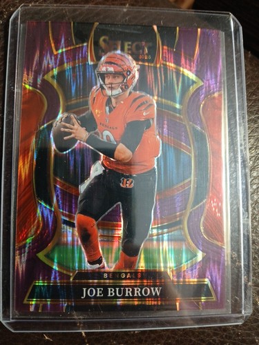 2025 Panini Select - Concourse Joe Burrow #57 Purple Shock Prizm /699 Bengals