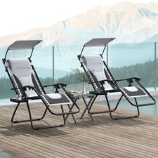 Zero Gravity Lounger Chair, Folding Reclining Chair w/ Cover, Refurbished