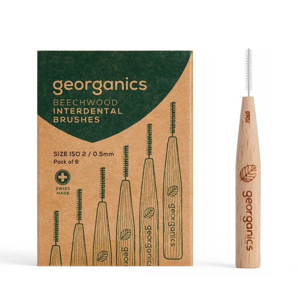 Georganics Beechwood Interdental Brush - 0.5mm - 4 Pack