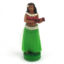 Dancing Hawaiian Grass Skirt Dashboard Hula Girl Bobble Doll Car Dash Hawaii GMC