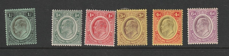 Nyasaland Protectorate Scott# 1, 2-6 Mint
