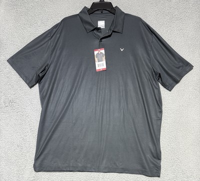 Callaway Opti-Dri Short Sleeve Golf Polo Shirt Mens XL Caviar Check Print NEW