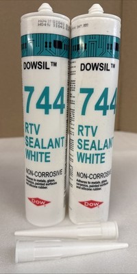 2 Pack, Dowsil 744 RTV Sealant White. Non Corrosive