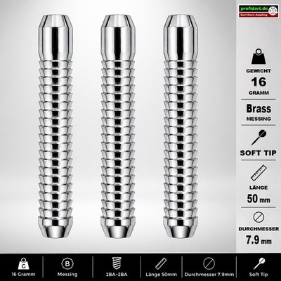     Dart Darts Barrel Barrels Griffstück Soft Edart Messing 50x7,9 mm 16g 16 gr